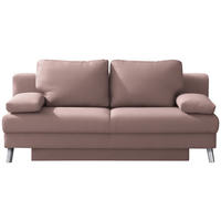 SCHLAFSOFA Cord Rosa  - Chromfarben/Rosa, Modern, Textil/Metall (194/91/90cm) - Novel