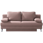 SCHLAFSOFA  in Cord Rosa  - Chromfarben/Rosa, MODERN, Textil/Metall (194/91/90cm) - Novel