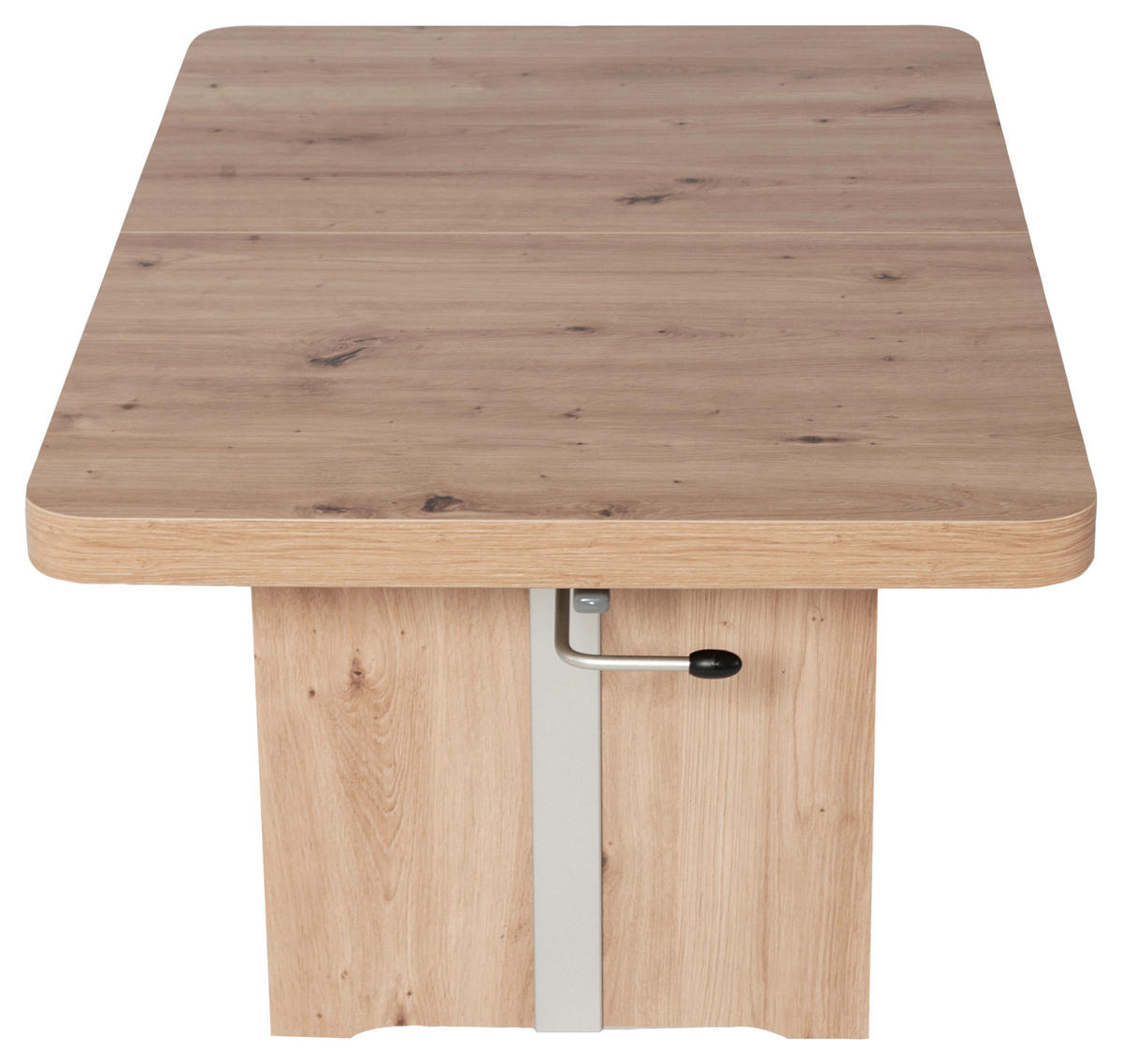 COUCHTISCH 110-150/68/53-72 cm rechteckig Silberfarben, Wildeiche  - Wildeiche/Silberfarben, Design, Holzwerkstoff (110-150/68/53-72cm) - Venda