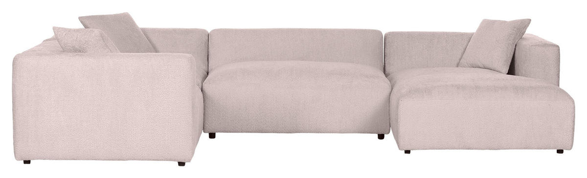 WOHNLANDSCHAFT Rosa Chenille  - Schwarz/Rosa, MODERN, Kunststoff/Textil (225/356/178cm) - Carryhome