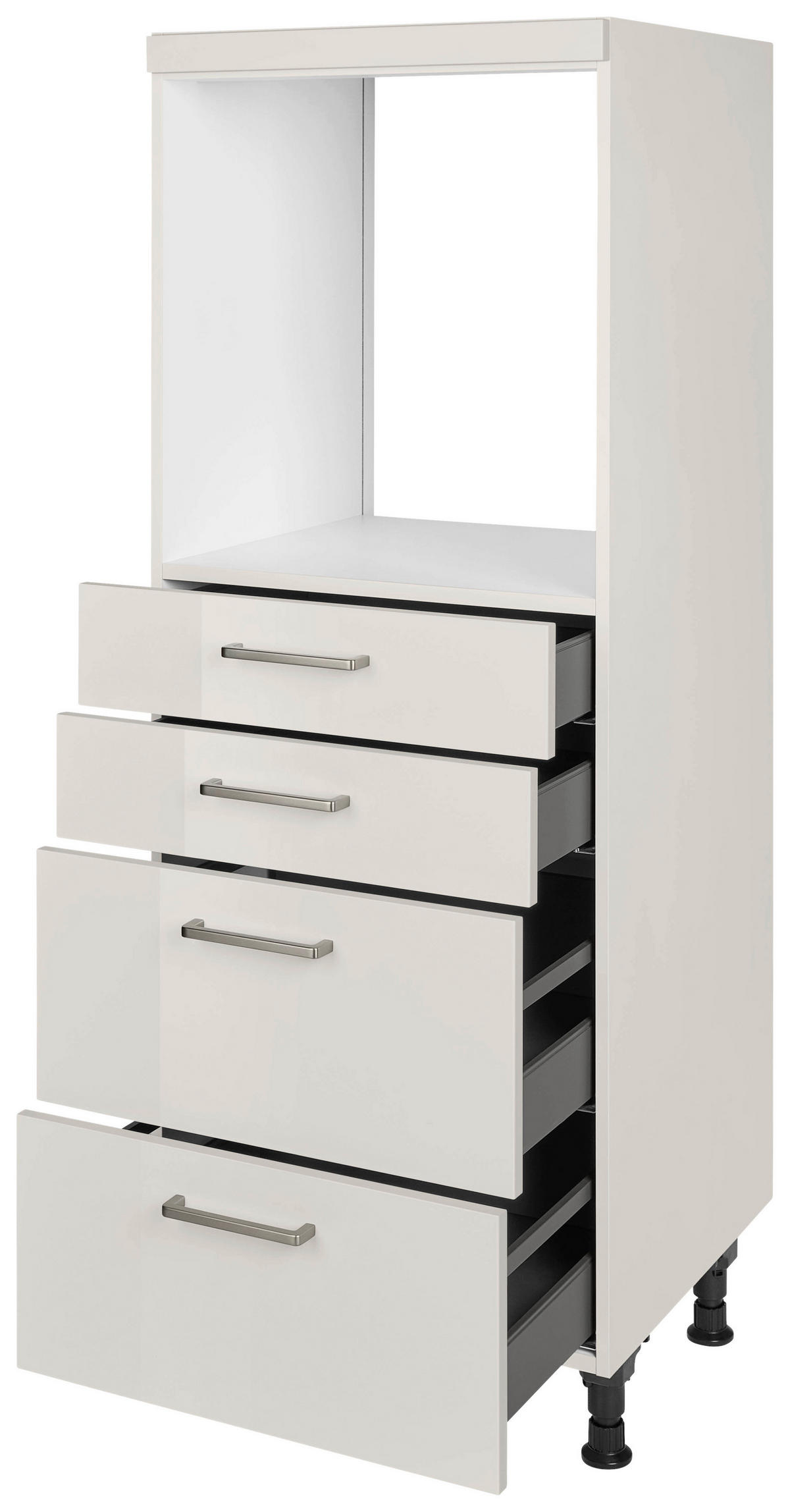 GERÄTEUMBAUSCHRANK 60/168/58 cm  in Hellgrau  - Edelstahlfarben/Hellgrau, MODERN, Holzwerkstoff/Metall (60/168/58cm) - Nobilia