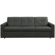 SCHLAFSOFA Bard in Echtleder Dunkelgrau  - Dunkelgrau/Schwarz, KONVENTIONELL, Leder/Kunststoff (206/81/96cm) - Novel