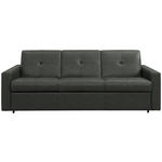 SCHLAFSOFA Bard in Echtleder Dunkelgrau  - Dunkelgrau/Schwarz, KONVENTIONELL, Leder/Kunststoff (206/81/96cm) - Novel