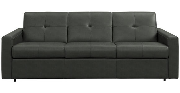 SCHLAFSOFA Bard in Echtleder Dunkelgrau  - Dunkelgrau/Schwarz, KONVENTIONELL, Leder/Kunststoff (206/81/96cm) - Novel