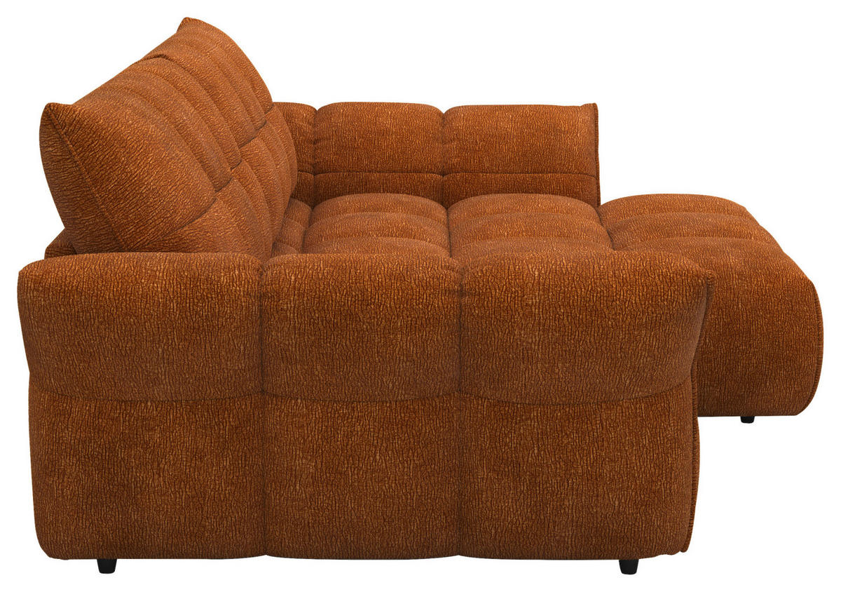ECKSOFA  in Chenille Terracotta  312/177 cm  - Terracotta/Schwarz, Design, Kunststoff/Textil (312/177cm) - Welnova