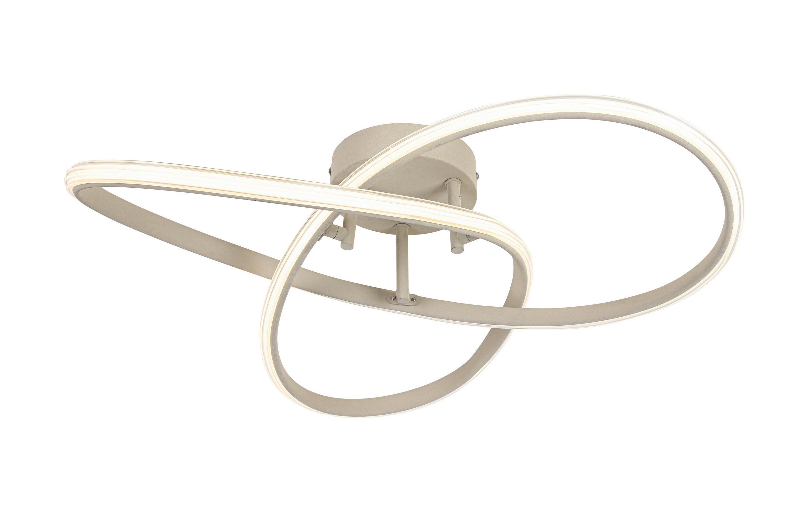 PLAFONIERĂ CU LED - culoare crom/nisipiu, Design, plastic/metal (55/55/15cm) - Novel