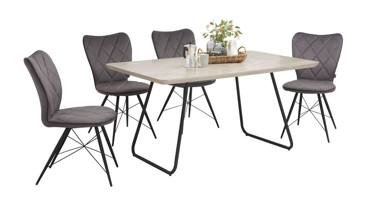 STOLICA  siva, crna  metal, tekstil      - siva/crna, Design, metal/tekstil (49/90/61cm) - Hom`in