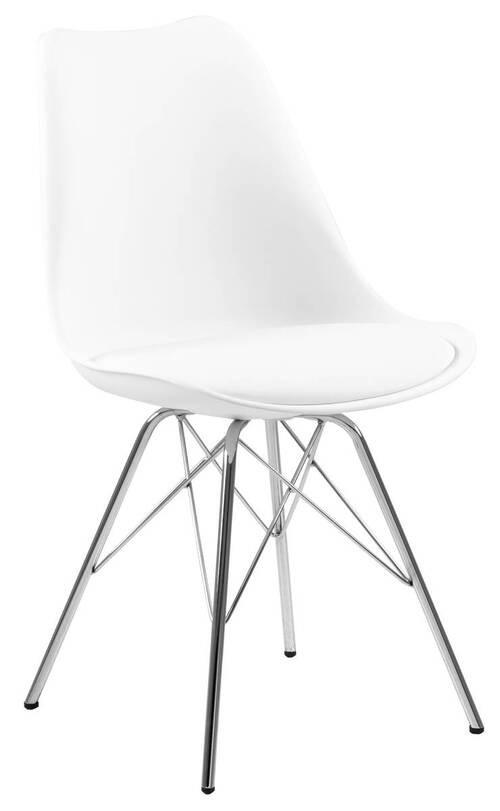STUHL Weiß  - Chromfarben/Weiß, Trend, Kunststoff/Textil (48,5/85,5/54cm) - Carryhome