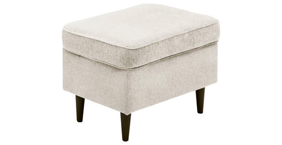 HOCKER Webstoff Creme, Schwarz - Creme/Schwarz, Basics, Holz/Textil (63/43/42cm) - Carryhome