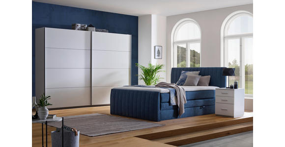 BOXSPRINGBETT 160/200 cm  in Blau  - Blau/Schwarz, KONVENTIONELL, Kunststoff/Textil (160/200cm) - Carryhome