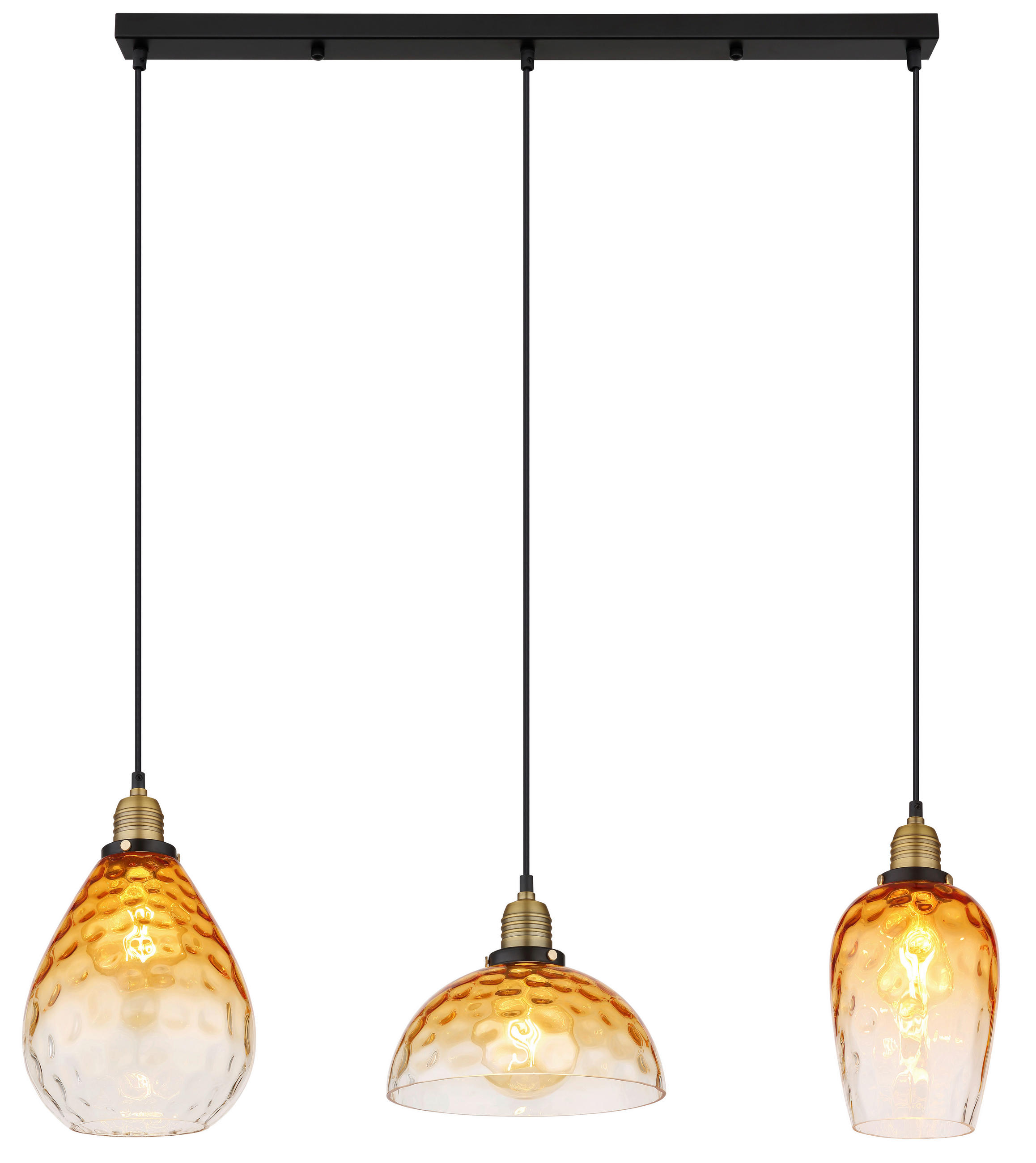 HÄNGELEUCHTE 91/25/120 cm    - Klar/Messingfarben, Konventionell, Glas/Metall (91/25/120cm) - Globo