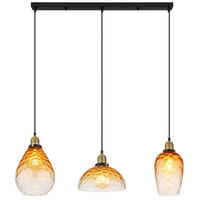 HÄNGELEUCHTE 91/25/120 cm    - Klar/Messingfarben, Konventionell, Glas/Metall (91/25/120cm) - Globo
