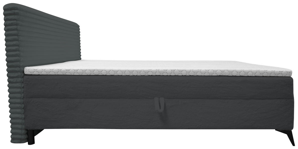 BOXBETT 160/200 cm  in Dunkelgrau  - Dunkelgrau/Schwarz, Design, Holz/Holzwerkstoff (160/200cm) - Xora