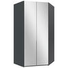 HÖRNGARDEROB 120/236/120 cm  - grafitfärgad/svart, Modern, metall/trämaterial (120/236/120cm) - MID.YOU