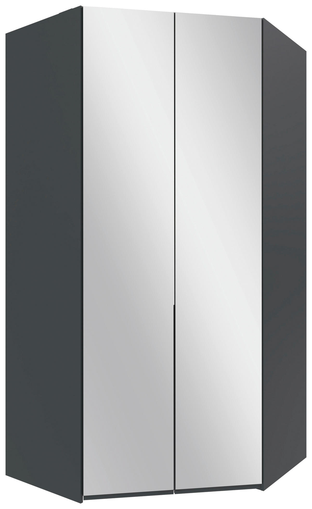 HÖRNGARDEROB 120/236/120 cm  - grafitfärgad/svart, Modern, metall/trämaterial (120/236/120cm) - MID.YOU