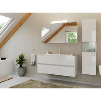 BADEZIMMER 3-teilig  in 120 cm  - Weiß Hochglanz/Weiß, Basics, Holzwerkstoff/Stein (120cm) - MID.YOU