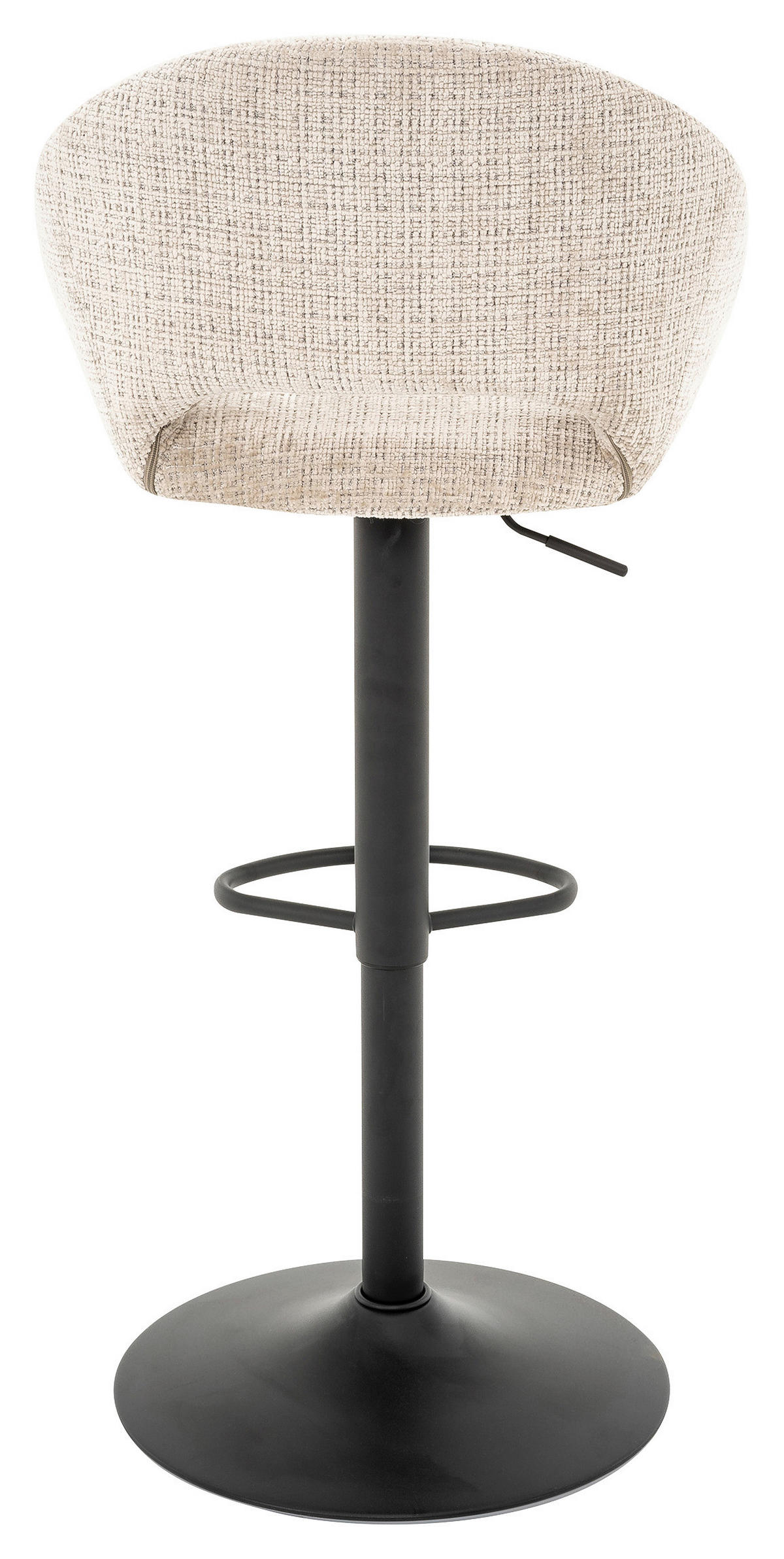 BARHOCKER Webstoff Beige Eisen Sitzfläche 360° drehbar  - Beige/Schwarz, MODERN, Textil/Metall (52/89-110/49cm) - MID.YOU