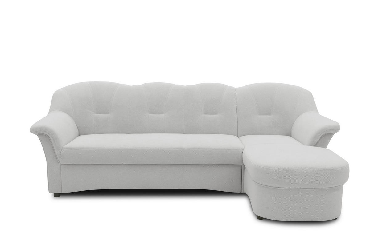 ECKSCHLAFSOFA  FLORES FK Silberfarben Mikrofaser  - Silberfarben/Schwarz, KONVENTIONELL, Kunststoff/Textil (231/142cm) - MID.YOU