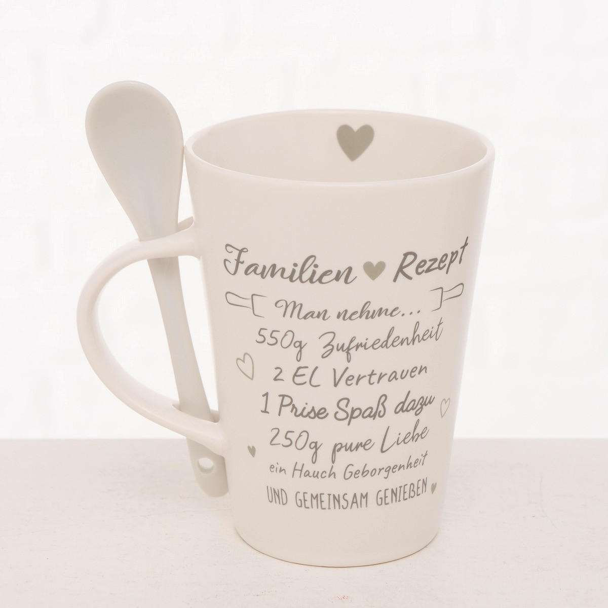 BECHER    - Beige/Weiß, Basics, Keramik (14/8cm)