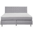 BOXSPRINGBETT 120/200 cm  in Hellgrau  - Hellgrau/Alufarben, KONVENTIONELL, Textil/Metall (120/200cm) - Carryhome