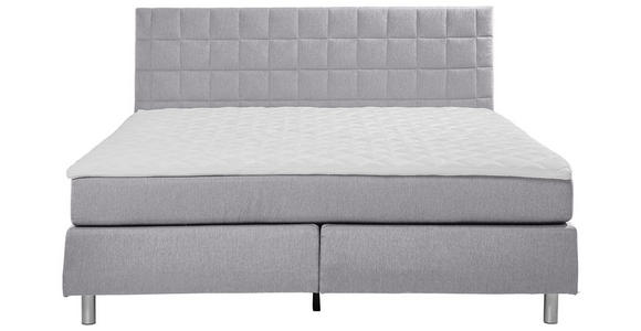 BOXSPRINGBETT 120/200 cm in Hellgrau - Hellgrau/Alufarben, KONVENTIONELL, Textil/Metall (120/200cm) - Carryhome