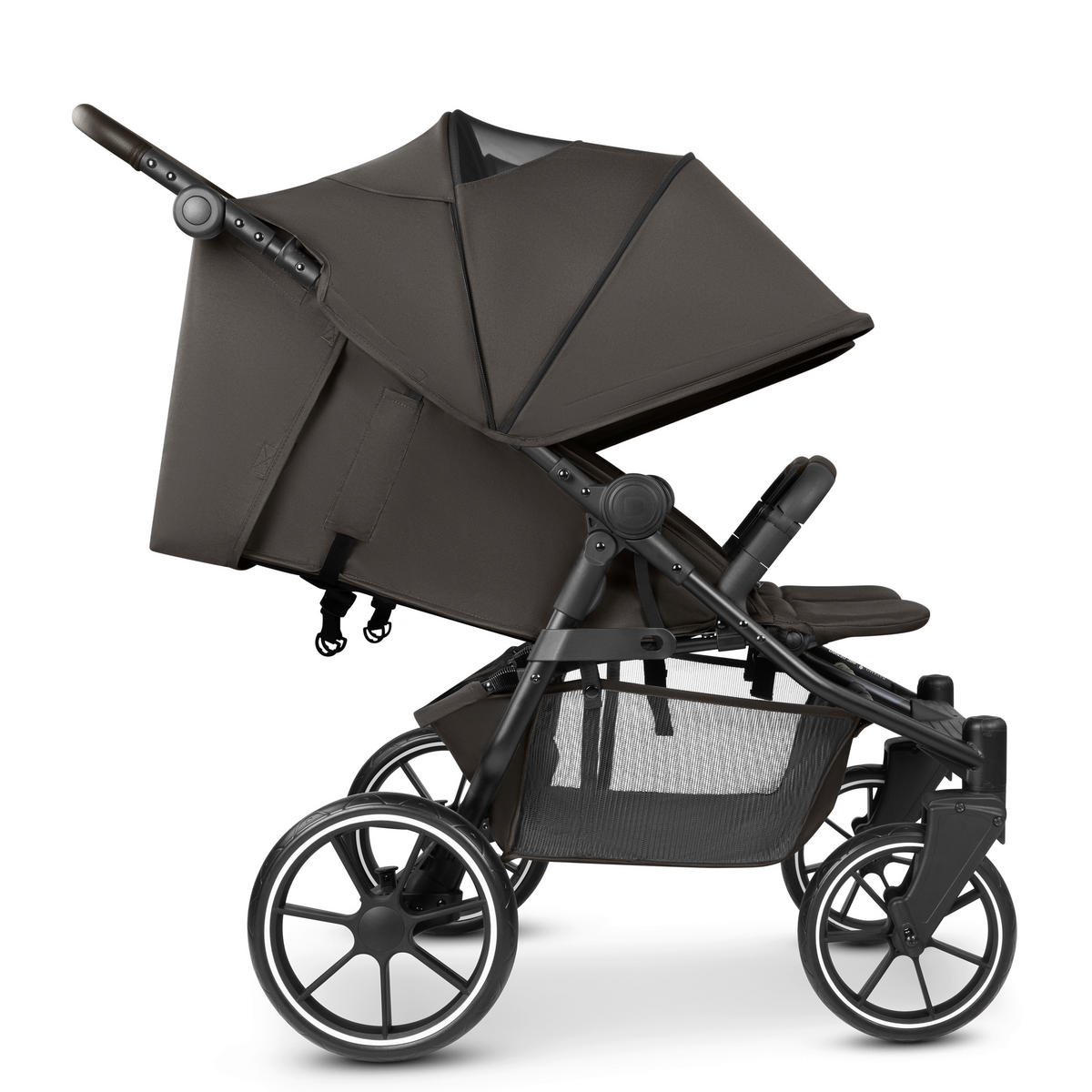 GESCHWISTERWAGEN Bayamo  - Dunkelbraun/Schwarz, Basics, Textil/Metall (105,5/76,5/105cm) - ABC Design
