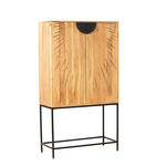 HIGHBOARD  in 90/160/42 cm  - Schwarz/Akaziefarben, Trend, Holz/Metall (90/160/42cm) - Ambia Home