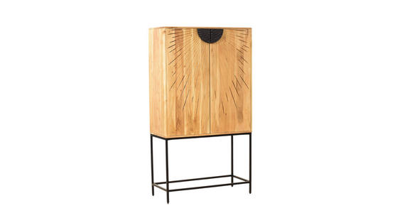 HIGHBOARD in 90/160/42 cm - Schwarz/Akaziefarben, Trend, Holz/Metall (90/160/42cm) - Ambia Home