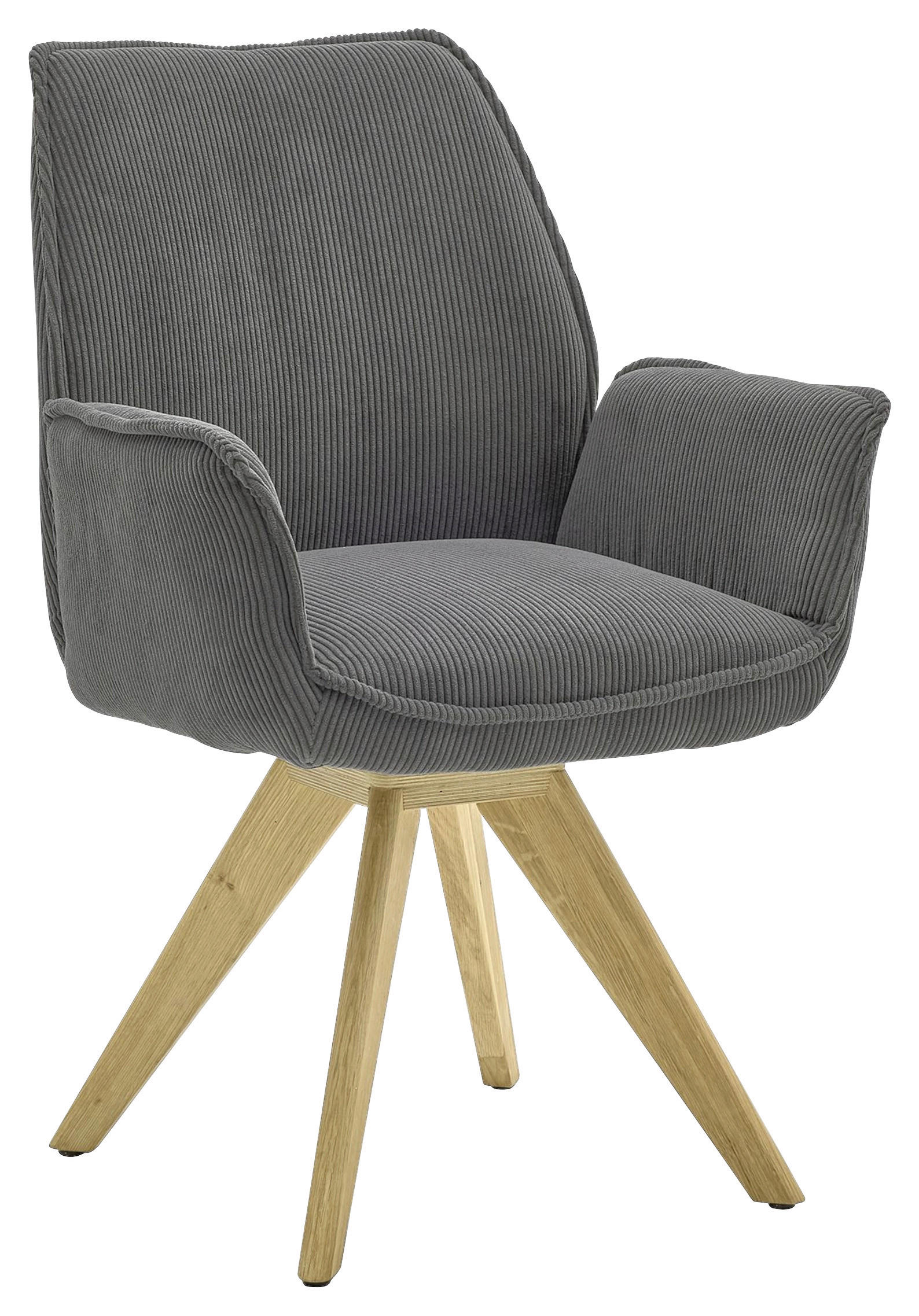 ARMLEHNSTUHL  in Cord  - Wildeiche/Eichefarben, Design, Holz/Textil (63/91/65cm) - Musterring