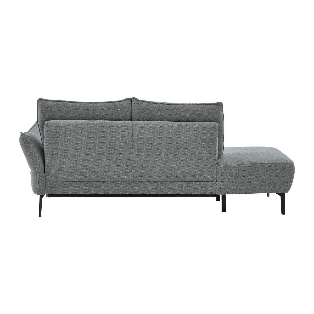 RÉCAMIERE Chenille Dunkelgrau  - Dunkelgrau/Schwarz, Konventionell, Textil/Metall (206/90/92cm) - Elegando