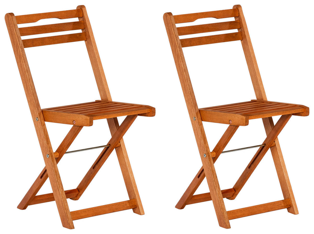 GARTENSTUHL-SET Holz Naturfarben  - Naturfarben, KONVENTIONELL, Holz (40/82/49cm) - Gardenson