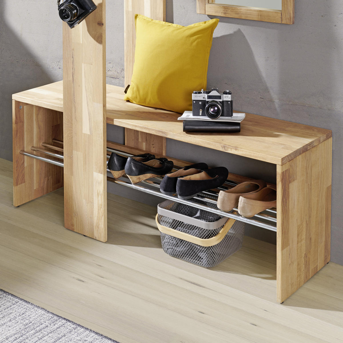 GARDEROBE 3-teilig  in  - Natur, Glas/Holz (120/200/39cm) - Linea Natura