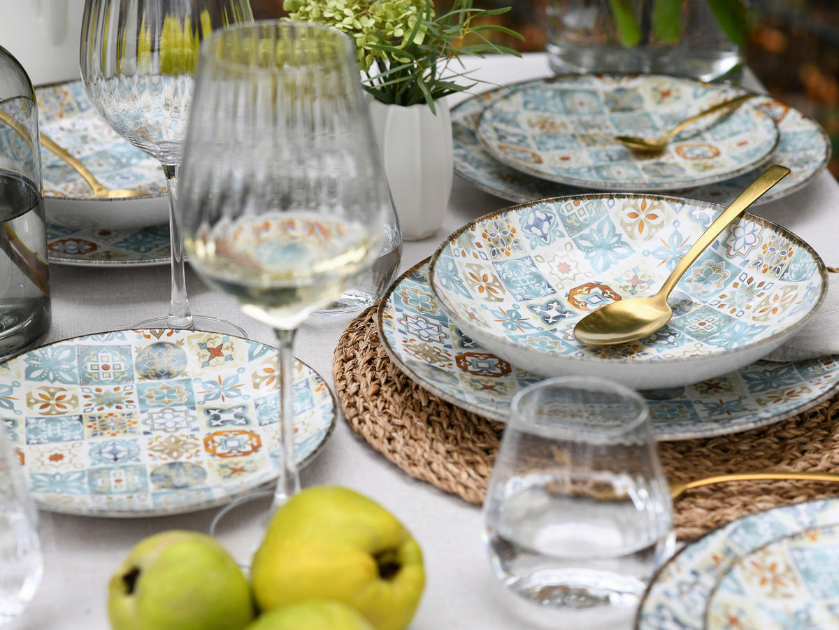 TAFELSERVICE Multicolor Mosaik 16-teilig  - Multicolor, Basics, Keramik - Creatable