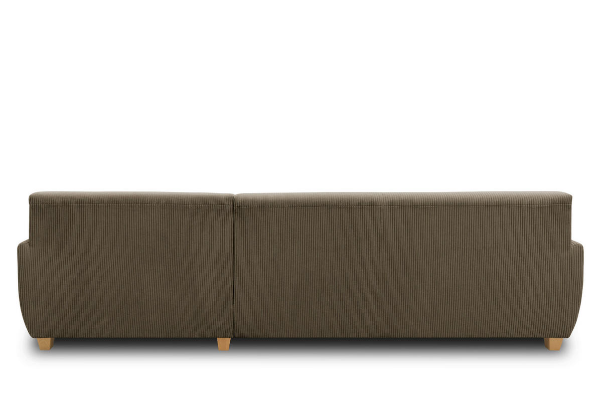ECKSCHLAFSOFA NIKA Schlammfarben Webstoff  - Schlammfarben/Silberfarben, Basics, Holz/Textil (277/156cm) - MID.YOU