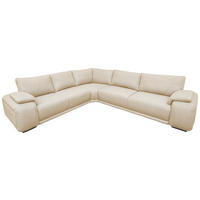 ECKSOFA Creme Struktur  - Chromfarben/Creme, KONVENTIONELL, Textil/Metall (310/280cm) - Carryhome