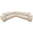 ECKSOFA Creme Struktur Rückenkissen, Rücken echt  - Chromfarben/Creme, KONVENTIONELL, Textil/Metall (310/280cm) - Carryhome