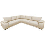 ECKSOFA Creme Struktur Rückenkissen, Rücken echt  - Chromfarben/Creme, KONVENTIONELL, Textil/Metall (310/280cm) - Carryhome