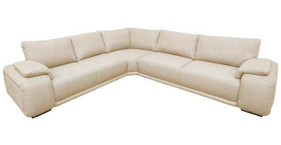 ECKSOFA Creme Struktur Rückenkissen, Rücken echt  - Chromfarben/Creme, KONVENTIONELL, Textil/Metall (310/280cm) - Carryhome