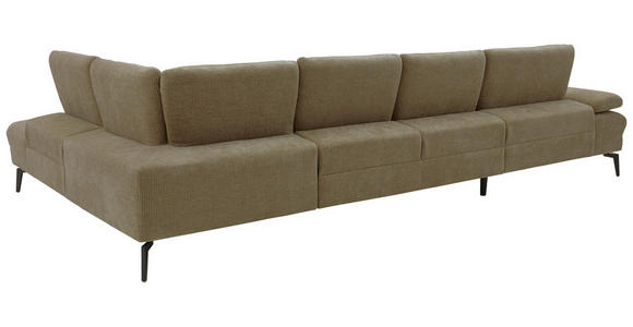 WOHNLANDSCHAFT in Webstoff Hellbraun  - Hellbraun/Schwarz, Design, Textil/Metall (157/354/208cm) - Dieter Knoll