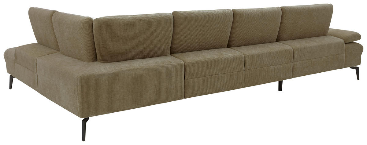 WOHNLANDSCHAFT in Webstoff Hellbraun  - Hellbraun/Schwarz, Design, Textil/Metall (157/354/208cm) - Dieter Knoll