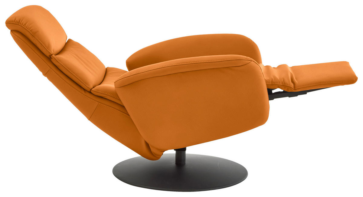 RELAXSESSEL in Leder Currygelb  - Currygelb/Schwarz, Design, Leder/Metall (76/108/86cm) - Dieter Knoll