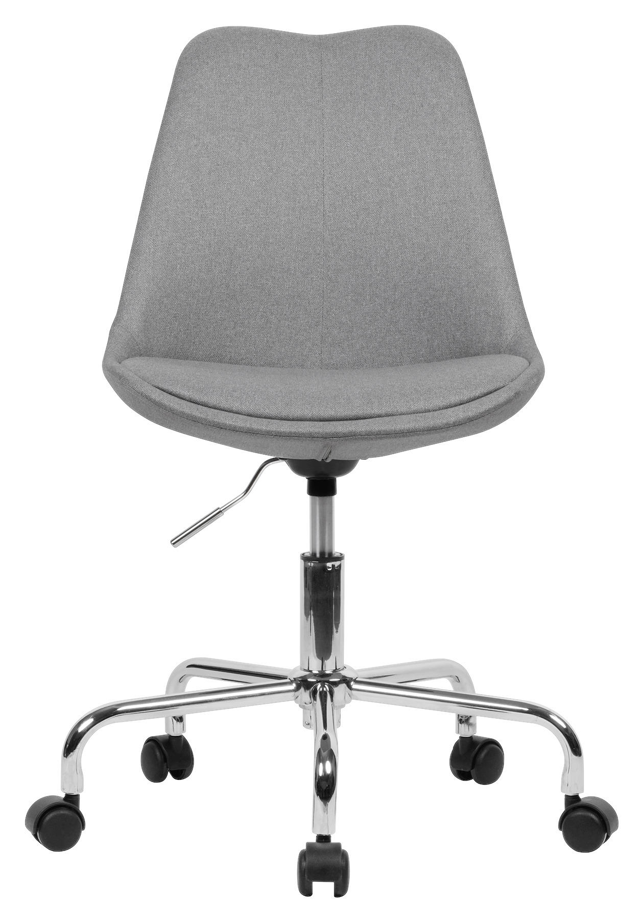 SNURRSTOL i tyg - ljusgrå/silver, Modern, metall/textil (65/84-94/56cm) - MID.YOU