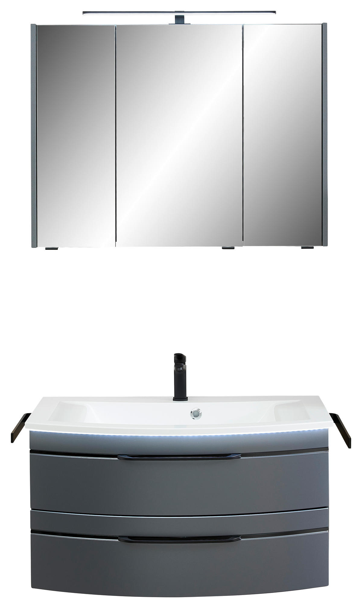 MOBILIER BAIE - alb/gri, Modern, piatră/material pe bază de lemn (90cm) - Sadena