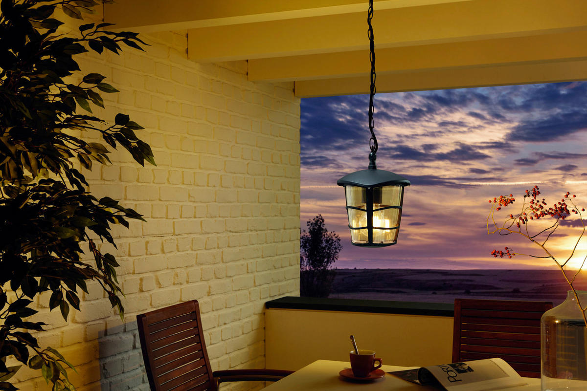 AUßENHÄNGELEUCHTE 17/17/68,5 cm   - Klar/Schwarz, Design, Kunststoff/Metall (17/17/68,5cm) - Eglo