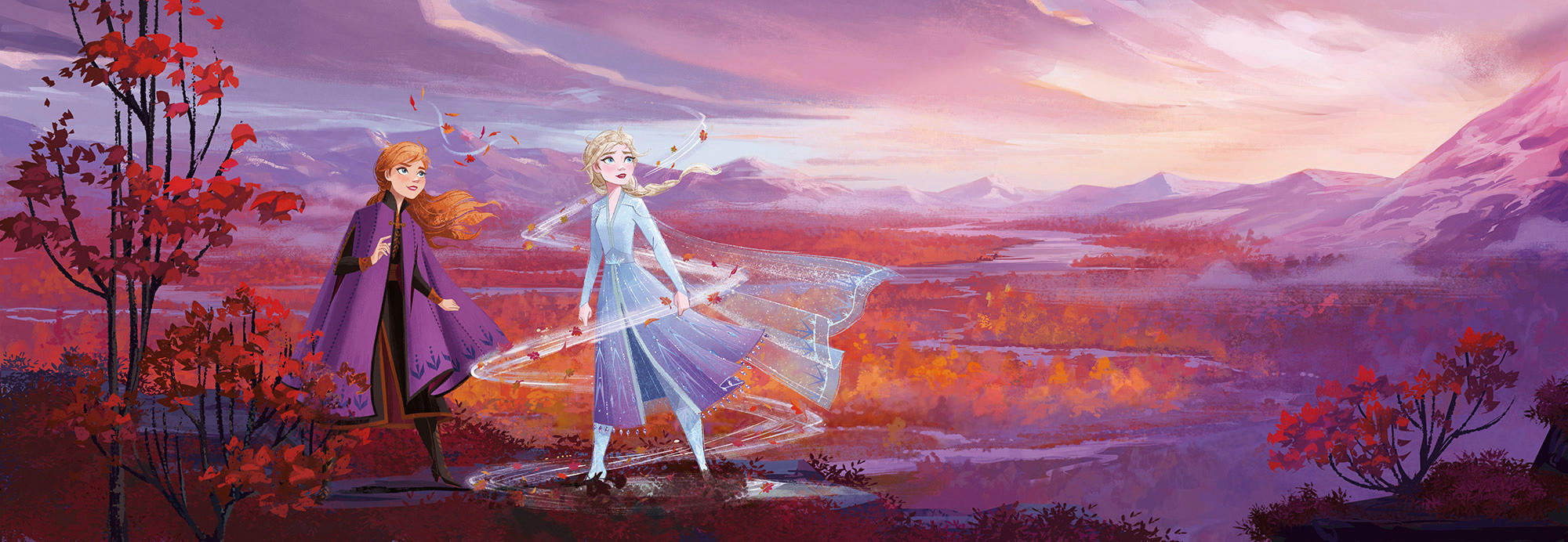 FOTOTAPETE Frozen  - Lila/Rot, Basics (368/127cm) - Xora
