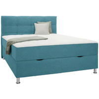 Boxspring, 160/200 cm, albastru - argintiu/albastru, Basics, metal/textil (160/200cm) - Hom`in