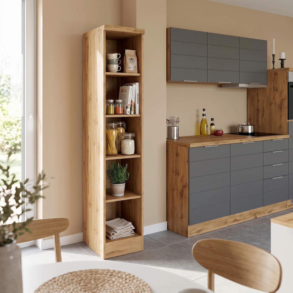 REGAL  30/166/60 cm Eiche Wotan  - Eiche Wotan, Design, Holzwerkstoff (30/166/60cm) - Held