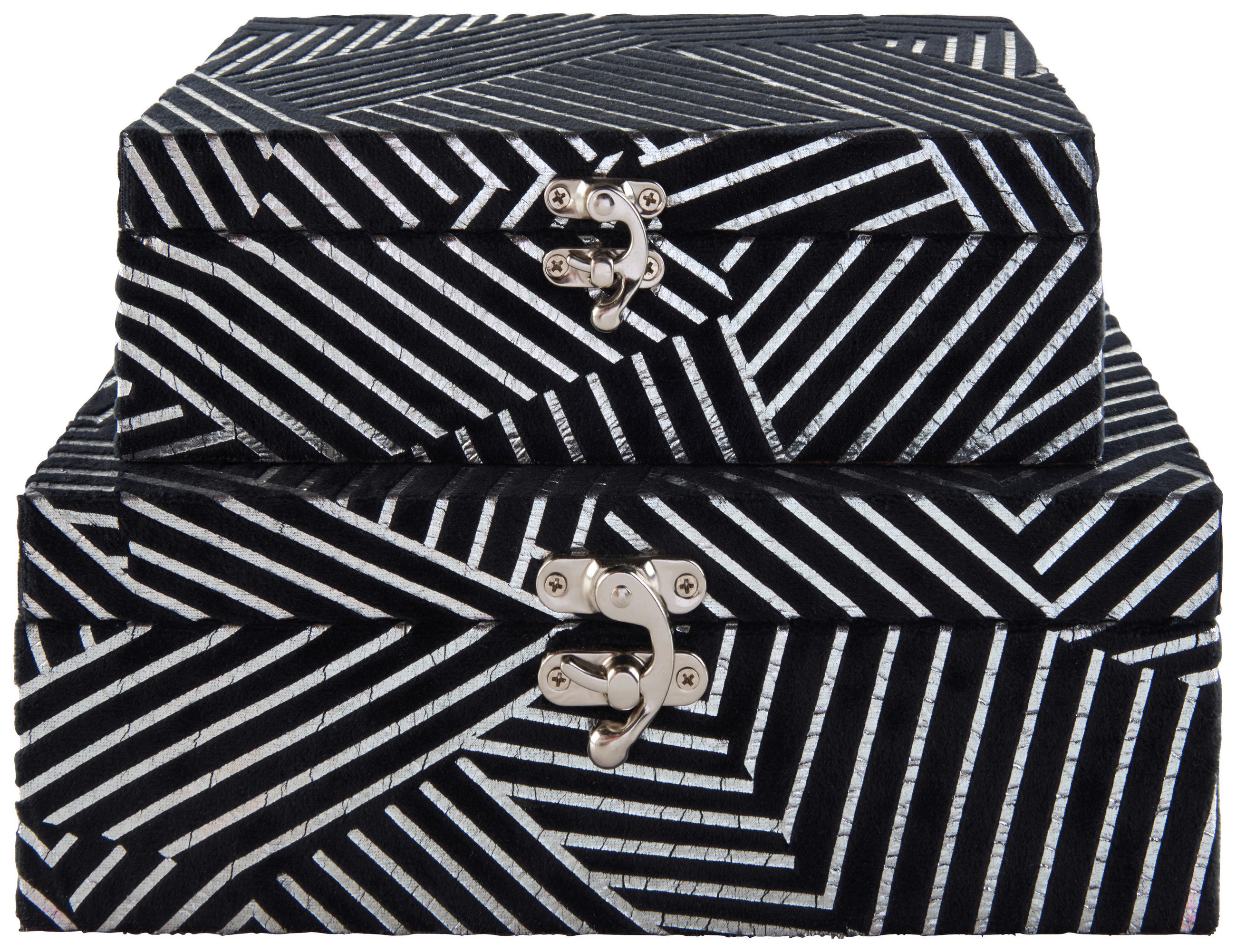 DEKORATIV LÅDA 26/18/9 cm   - silver/svart, Trend, metall/trämaterial (26/18/9cm) - Ambia Home