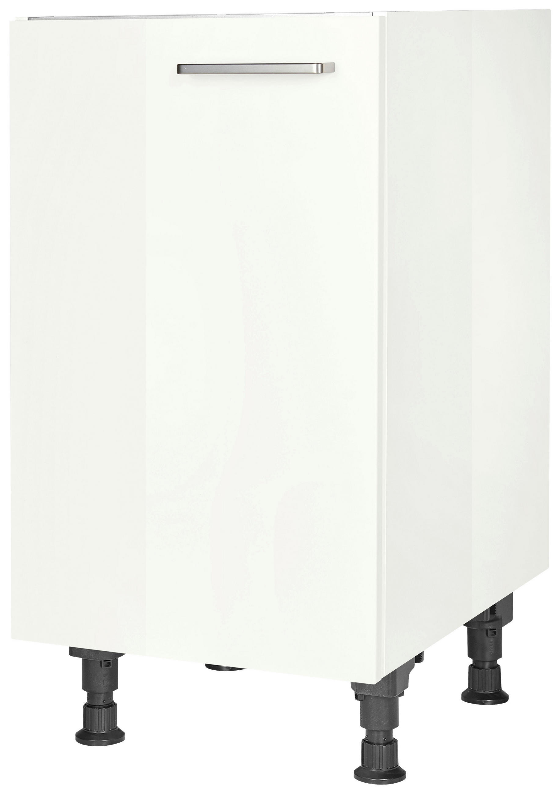 SPÜLENUNTERSCHRANK  in Weiß Hochglanz  - Edelstahlfarben/Weiß Hochglanz, MODERN, Holzwerkstoff/Metall (45/87/56cm) - Nobilia