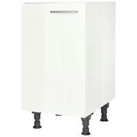 SPÜLENUNTERSCHRANK  in Weiß Hochglanz  - Edelstahlfarben/Weiß Hochglanz, MODERN, Holzwerkstoff/Metall (45/87/56cm) - Nobilia